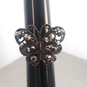 Butterfly Ring with Rhinestones